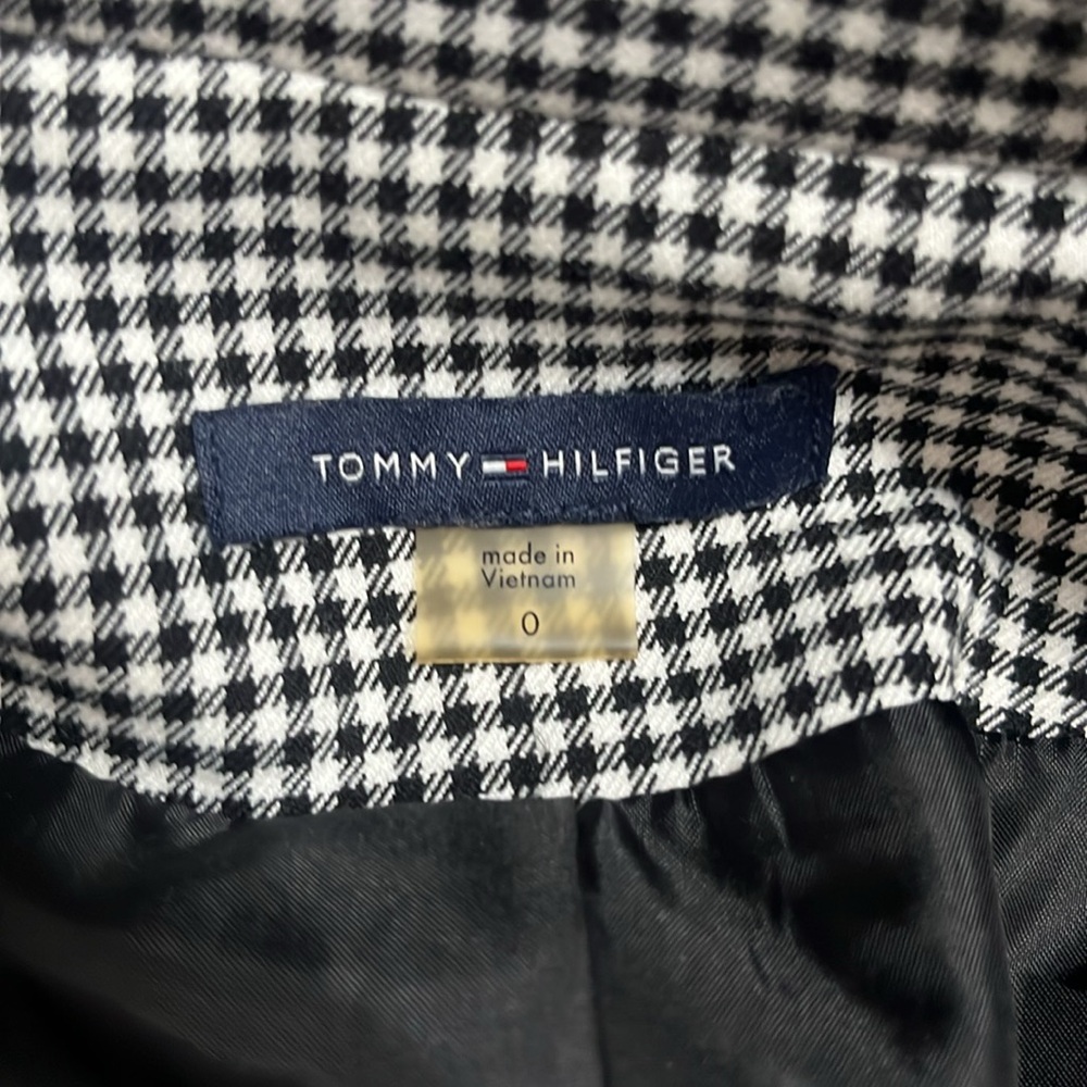 Tommy Hilfiger Black & White Checkered Blazer 0 - Picture 10 of 11